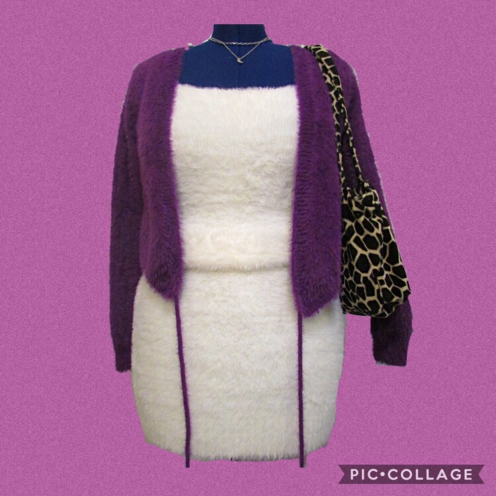 Honey Punch BRAND NEW Long Sleeve Purple Fuzzy Top